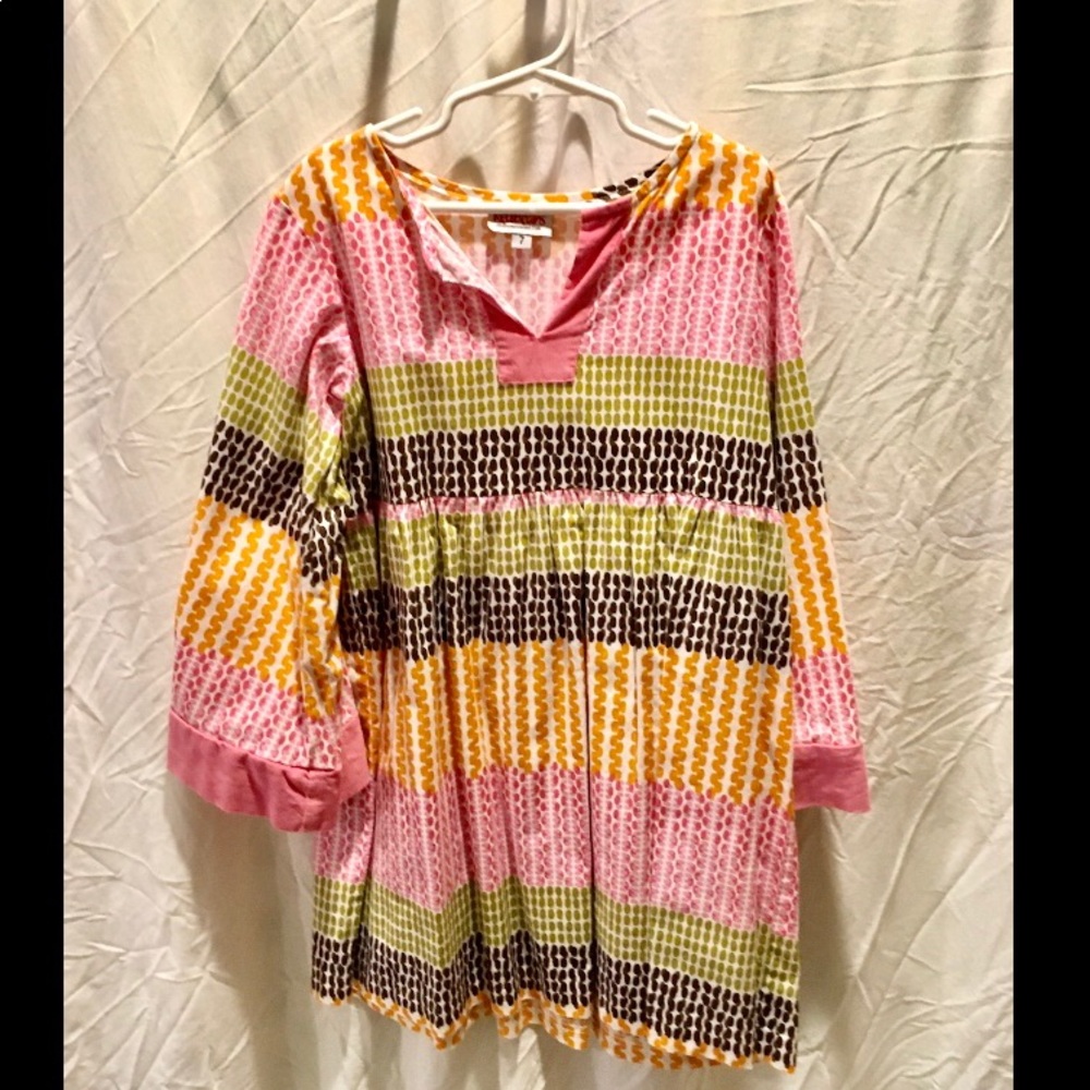 Red Beans Colorful Tunic Top